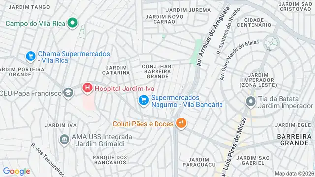 Mapa do bairro Conjunto Habitacional Barreira Grande, Sao Paulo - SP