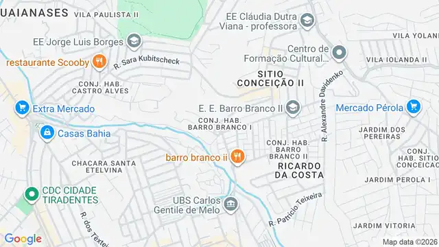 Mapa do bairro Conjunto Habitacional Barro Branco I, Sao Paulo - SP
