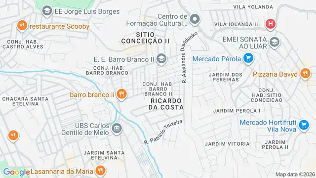 Mapa do bairro Conjunto Habitacional Barro Branco II, Sao Paulo - SP