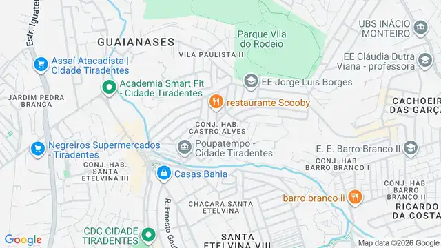 Mapa do bairro Conjunto Habitacional Castro Alves, Sao Paulo - SP