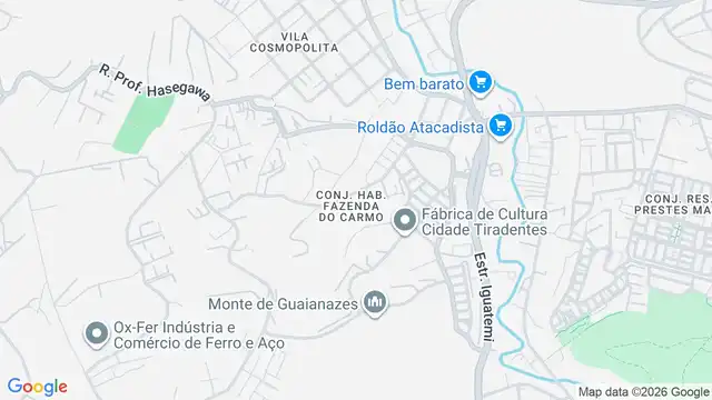 Mapa do bairro Conjunto Habitacional Fazenda do Carmo, Sao Paulo - SP