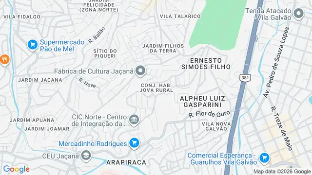 Mapa do bairro Conjunto Habitacional Jova Rural, Sao Paulo - SP