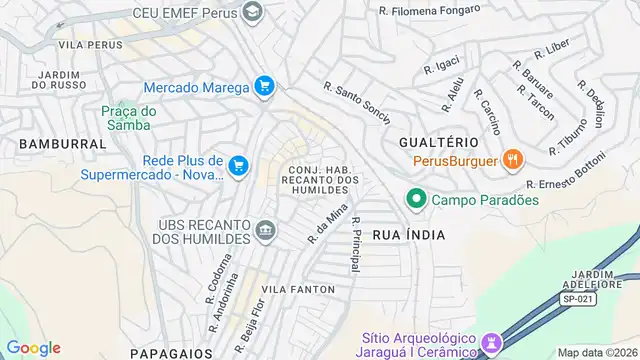 Mapa do bairro Conjunto Habitacional Recanto dos Humildes, Sao Paulo - SP