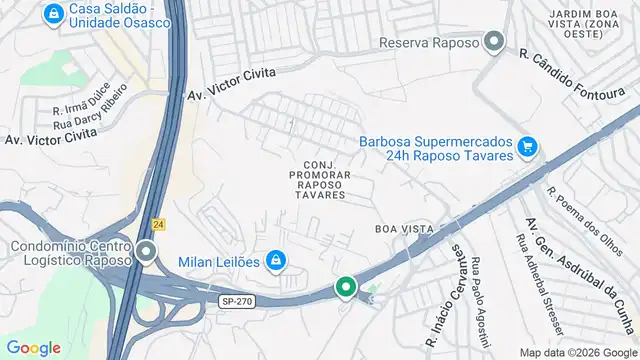 Mapa do bairro Conjunto Promorar Raposo Tavares, Sao Paulo - SP