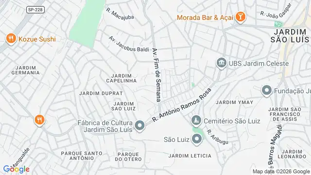Mapa do bairro Conjunto Promorar Sao Luis, Sao Paulo - SP