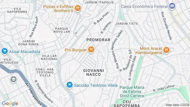 Mapa do bairro Conjunto Promorar Sapopemba, Sao Paulo - SP
