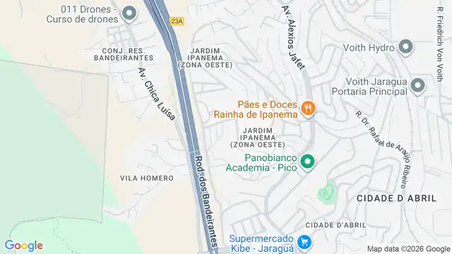 Mapa do bairro Conjunto Residencial Alpes do Jaragua, Sao Paulo - SP