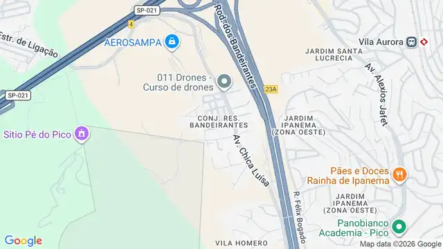 Mapa do bairro Conjunto Residencial Bandeirantes, Sao Paulo - SP