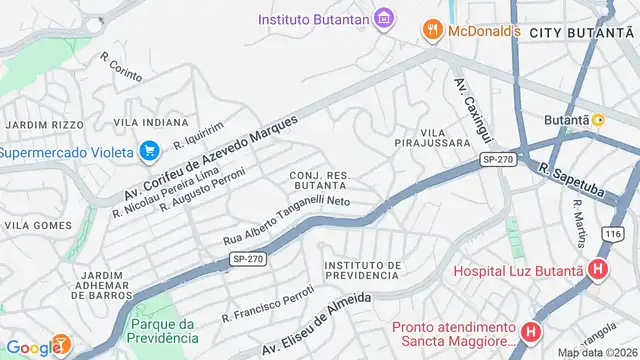Mapa do bairro Conjunto Residencial Butanta, Sao Paulo - SP