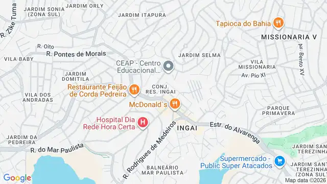 Mapa do bairro Conjunto Residencial Ingai, Sao Paulo - SP