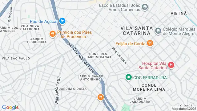 Mapa do bairro Conjunto Residencial Jardim Canaã, Sao Paulo - SP