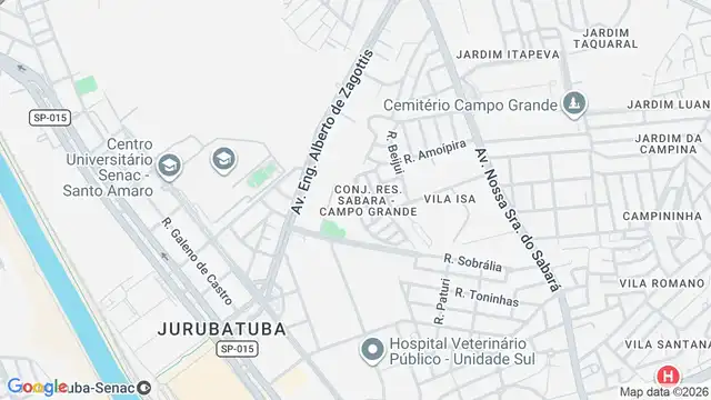 Mapa do bairro Conjunto Residencial Sabara - Campo Grande, Sao Paulo - SP