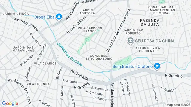 Mapa do bairro Conjunto Residencial Sitio Oratorio, Sao Paulo - SP