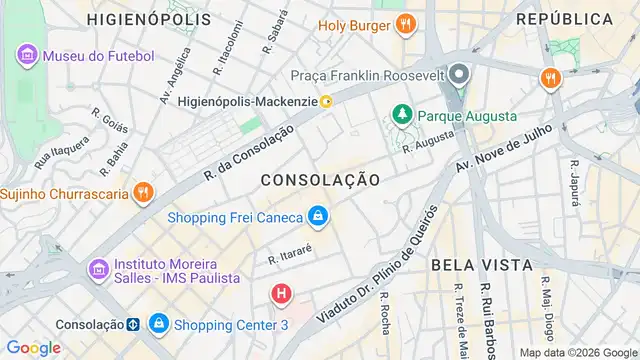 Mapa do bairro Consolação, Sao Paulo - SP