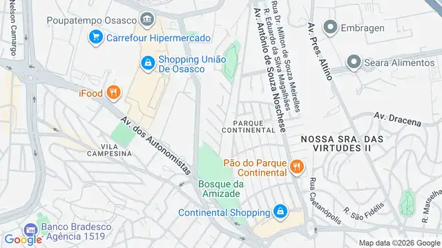 Mapa do bairro Continental, Sao Paulo - SP