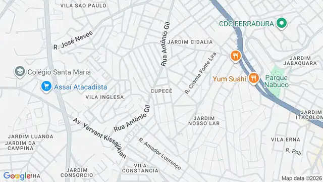 Mapa do bairro Cupecê, Sao Paulo - SP