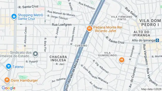 Mapa do bairro Cursino, Sao Paulo - SP