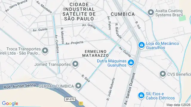 Mapa do bairro Ermelino Matarazzo, Sao Paulo - SP