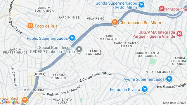 Mapa do bairro Estância Tangará, Sao Paulo - SP