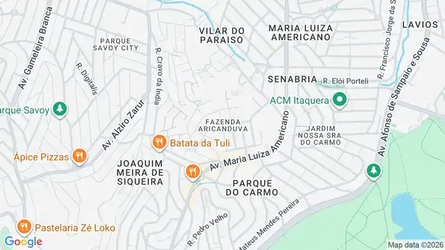 Mapa do bairro Fazenda Aricanduva, Sao Paulo - SP