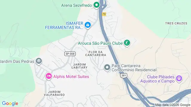 Mapa do bairro Flor da Cantareira, Sao Paulo - SP