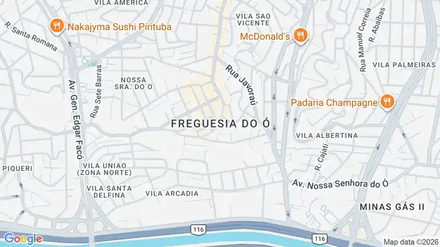 Mapa do bairro Freguesia do Ó, Sao Paulo - SP