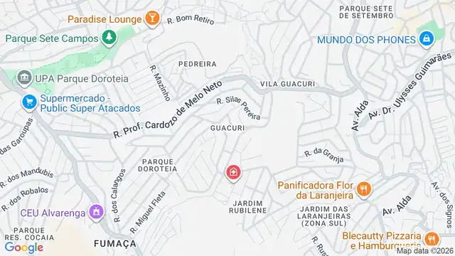 Mapa do bairro Guacuri, Sao Paulo - SP
