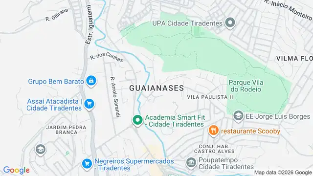 Mapa do bairro Guaianazes, Sao Paulo - SP