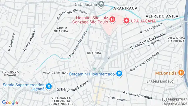 Mapa do bairro Guapira, Sao Paulo - SP