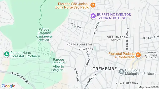 Mapa do bairro Horto, Sao Paulo - SP