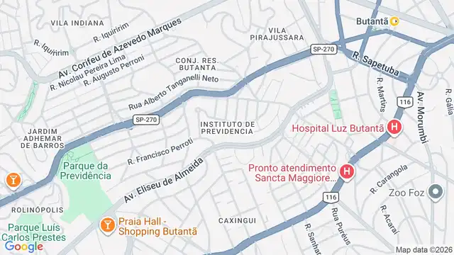 Mapa do bairro Instituto de Previdência, Sao Paulo - SP