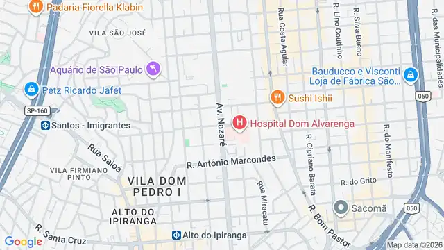 Mapa do bairro Ipiranga, Sao Paulo - SP