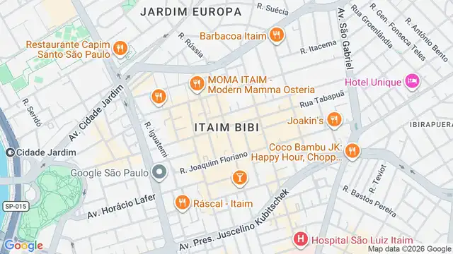 Mapa do bairro Itaim Bibi, Sao Paulo - SP