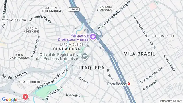 Mapa do bairro Itaquera, Sao Paulo - SP