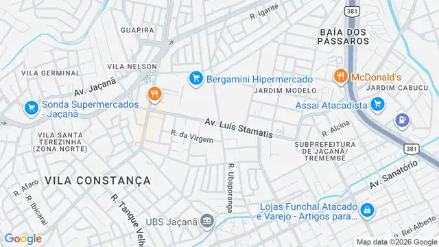 Mapa do bairro Jaçanã, Sao Paulo - SP