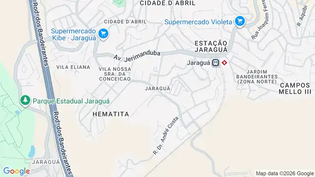 Mapa do bairro Jaraguá, Sao Paulo - SP
