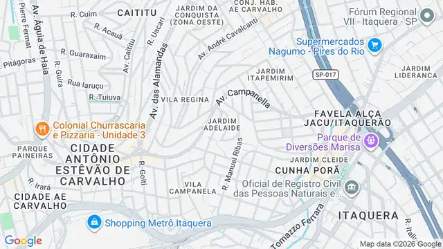 Mapa do bairro Jardim Adelaide, Sao Paulo - SP
