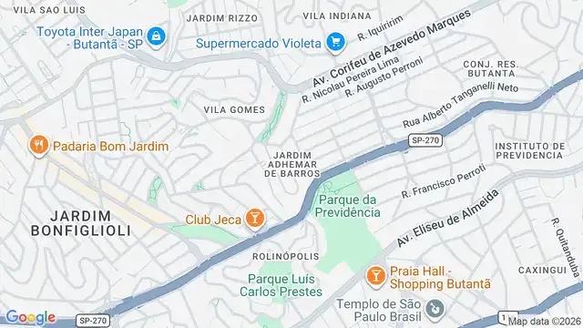 Mapa do bairro Jardim Adhemar de Barros, Sao Paulo - SP