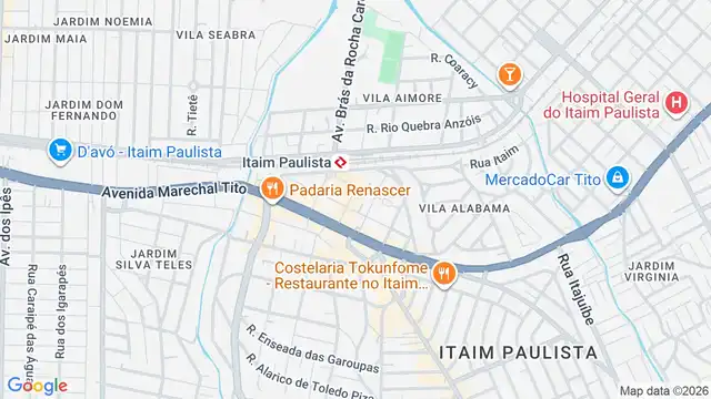 Mapa do bairro Jardim Aimore, Sao Paulo - SP