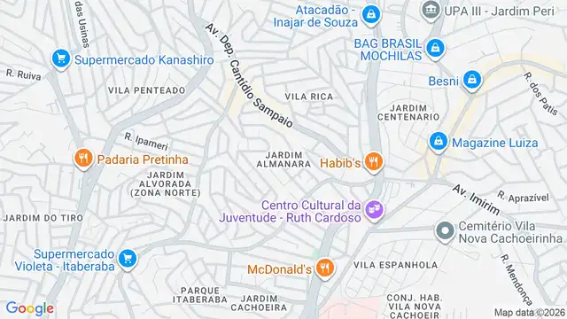 Mapa do bairro Jardim Almanara, Sao Paulo - SP