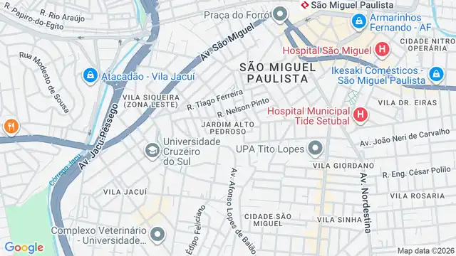 Mapa do bairro Jardim Alto Pedroso, Sao Paulo - SP
