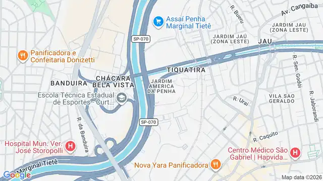 Mapa do bairro Jardim América da Penha, Sao Paulo - SP