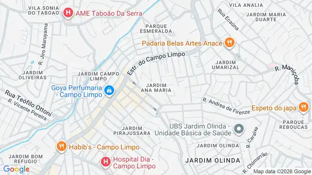 Mapa do bairro Jardim Ana Maria, Sao Paulo - SP
