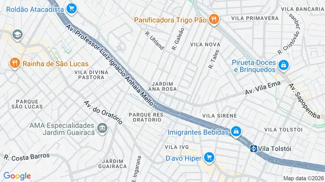 Mapa do bairro Jardim Ana Rosa, Sao Paulo - SP