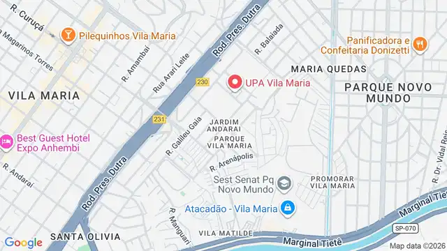 Mapa do bairro Jardim Andarai, Sao Paulo - SP
