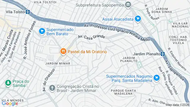 Mapa do bairro Jardim Ângela (Zona Leste), Sao Paulo - SP