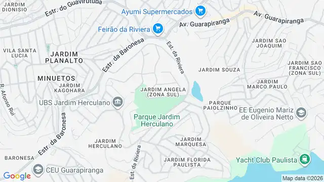Mapa do bairro Jardim Ângela (Zona Sul), Sao Paulo - SP