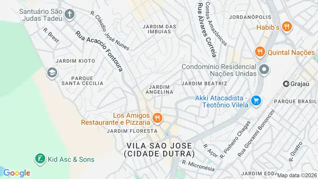 Mapa do bairro Jardim Angelina, Sao Paulo - SP