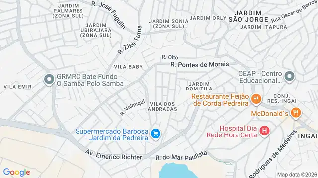 Mapa do bairro Jardim Aparecida, Sao Paulo - SP