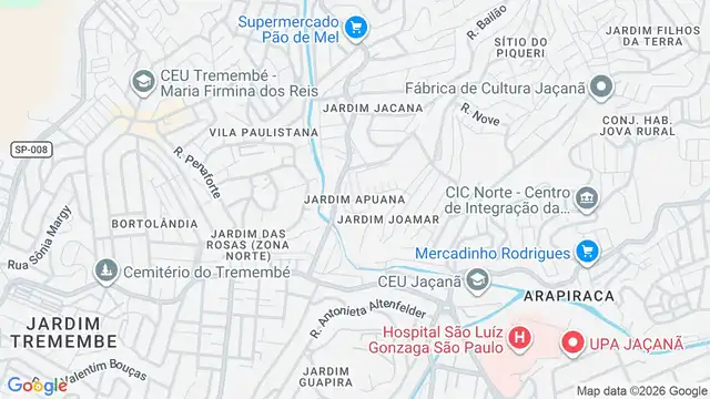 Mapa do bairro Jardim Apuana, Sao Paulo - SP